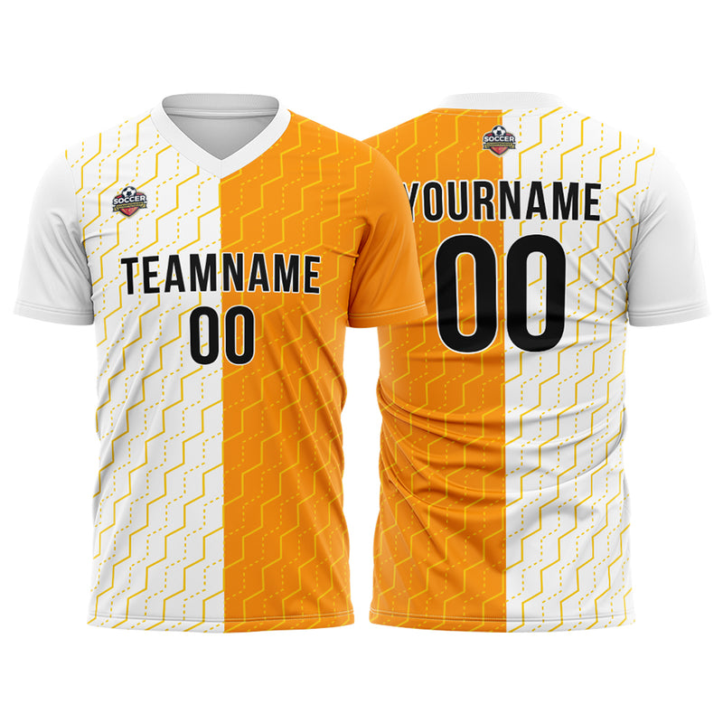 Custom Soccer Jerseys for Men Women Personalized Soccer Uniforms for Adult and Kid White-Orange