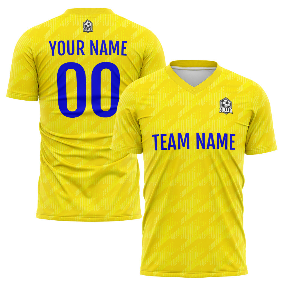 Custom Soccer Jerseys for Men Women Personalized Soccer Uniforms for Adult and Kid Yellow&Blue enthsush