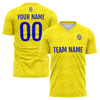 Custom Soccer Jerseys for Men Women Personalized Soccer Uniforms for Adult and Kid Yellow&Blue enthsush
