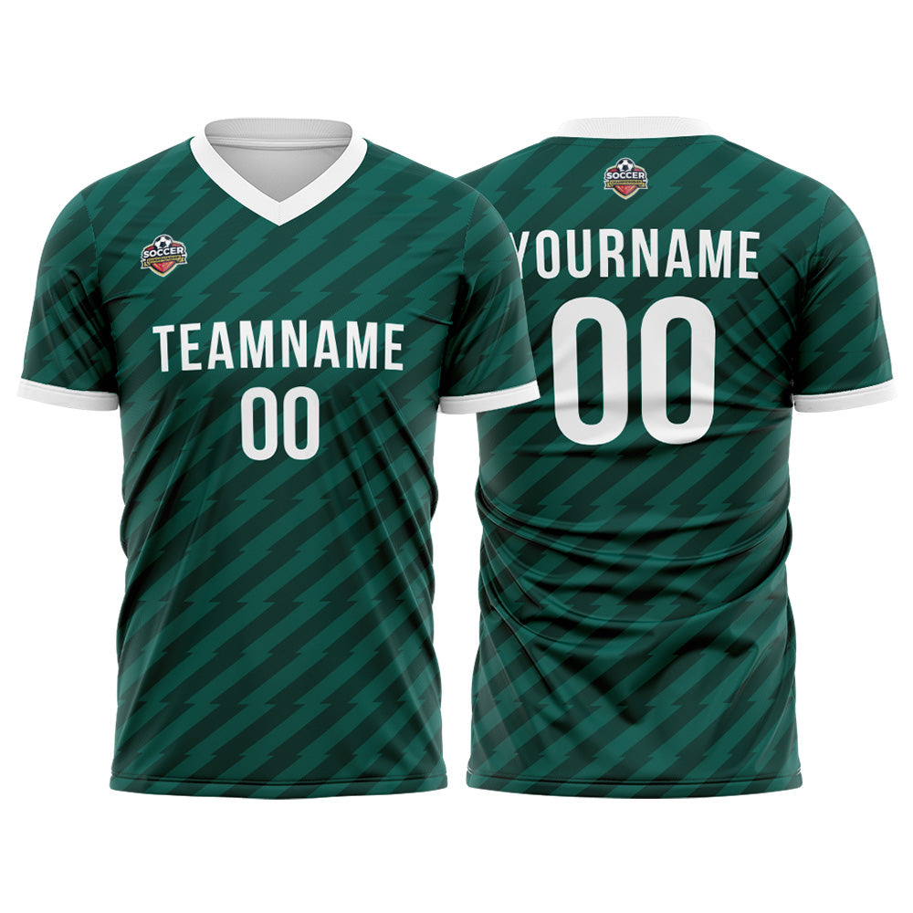 Custom Soccer Jerseys for Men Women Personalized Soccer Uniforms for Adult and Kid Dark Green-White enthsush