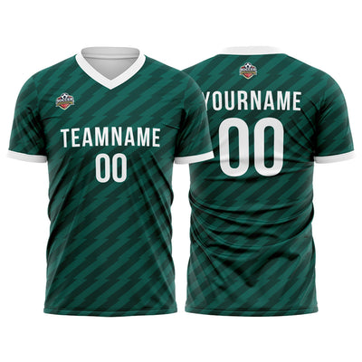 Custom Soccer Jerseys for Men Women Personalized Soccer Uniforms for Adult and Kid Dark Green-White enthsush