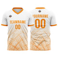Custom Soccer Jerseys for Men Women Personalized Soccer Uniforms for Adult and Kid White-Orange enthsush