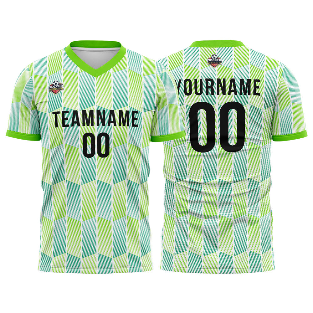Custom Soccer Jerseys for Men Women Personalized Soccer Uniforms for Adult and Kid White-Neon Green enthsush