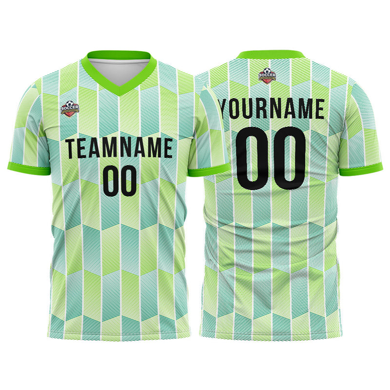 Custom Soccer Jerseys for Men Women Personalized Soccer Uniforms for Adult and Kid White-Neon Green