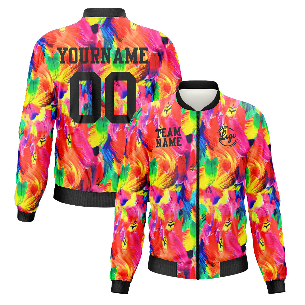 Custom Long Sleeve Windbreaker Jackets Uniform Printed Your Logo Name Number Feather enthsush