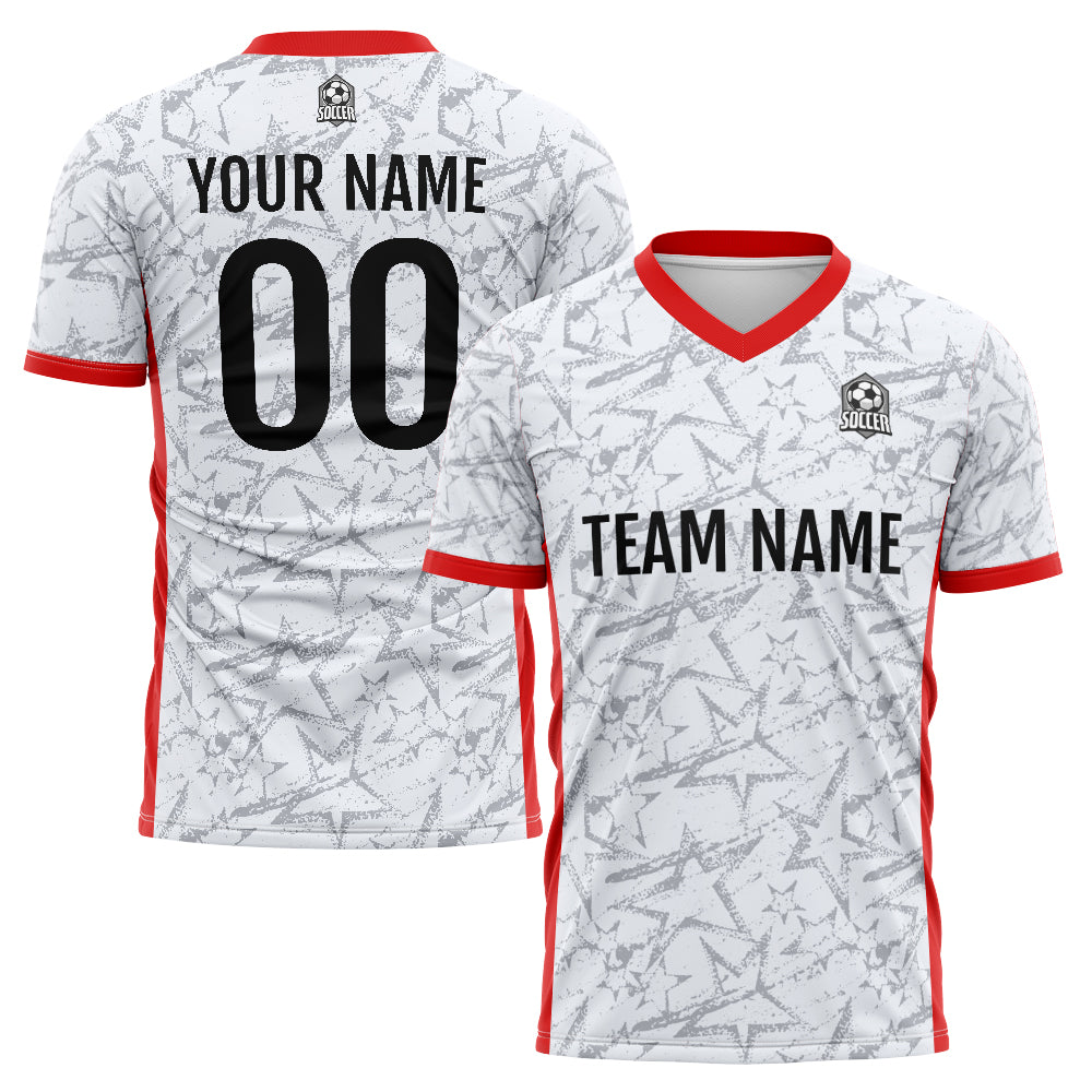 Custom Soccer Jerseys for Men Women Personalized Soccer Uniforms for Adult and Kid White&Red&Black enthsush