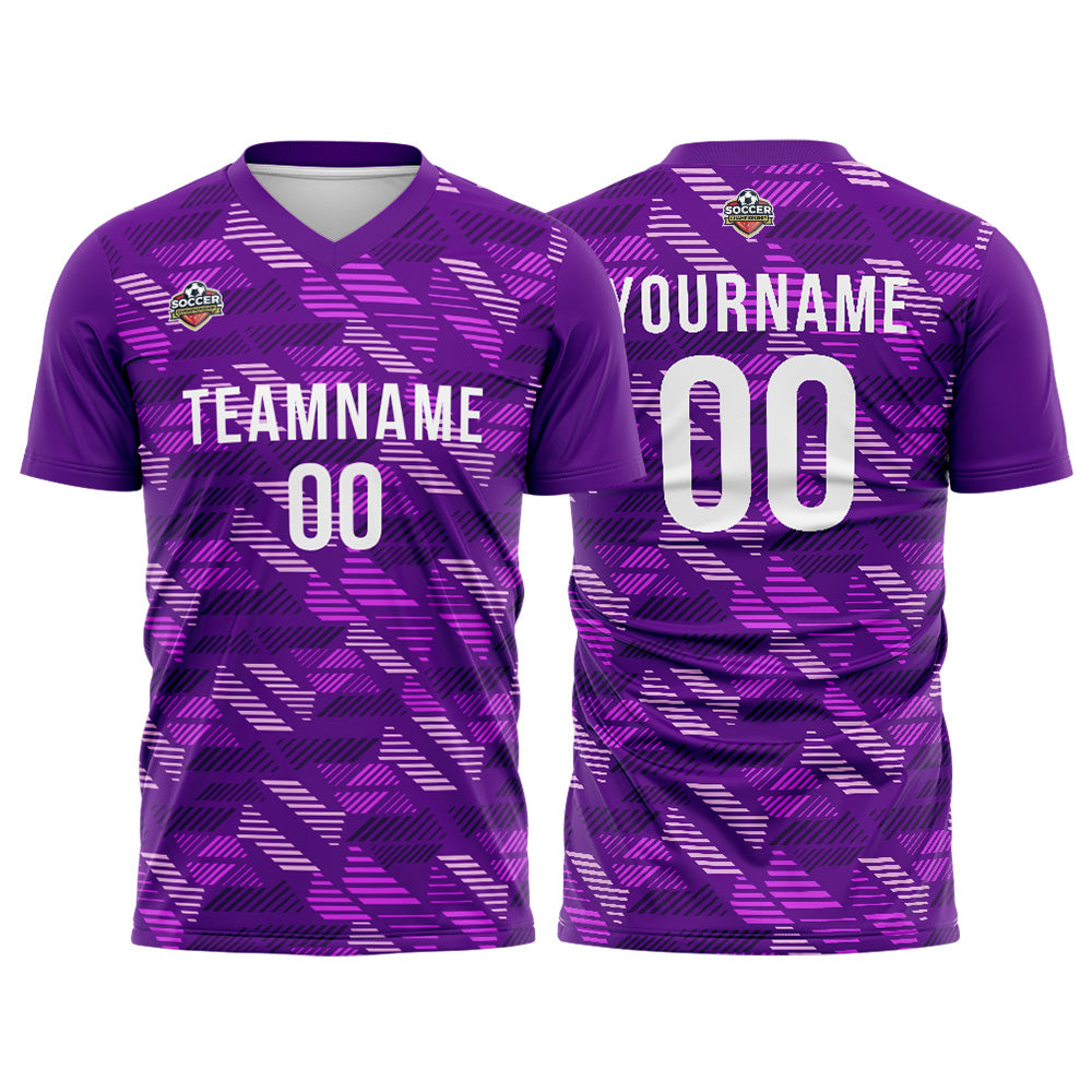 Custom Soccer Jerseys for Men Women Personalized Soccer Uniforms for Adult and Kid Purple-White enthsush