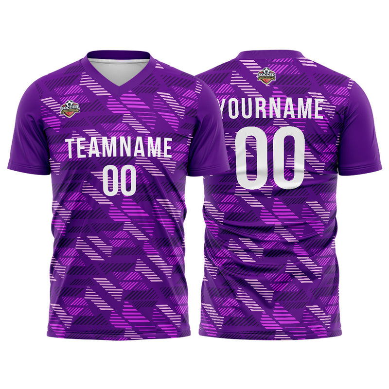Custom Soccer Jerseys for Men Women Personalized Soccer Uniforms for Adult and Kid Purple-White