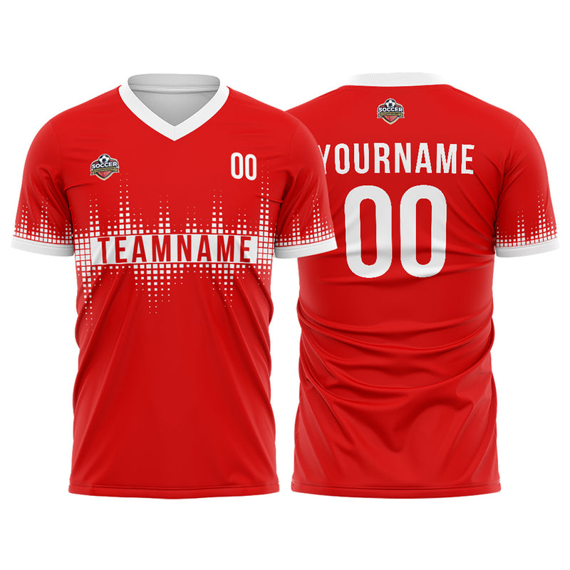 Custom Soccer Jerseys for Men Women Personalized Soccer Uniforms for Adult and Kid Red-White
