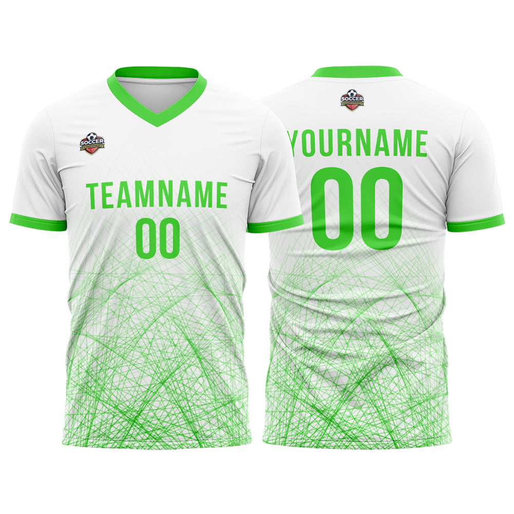Custom Soccer Jerseys for Men Women Personalized Soccer Uniforms for Adult and Kid White-Neon Green enthsush