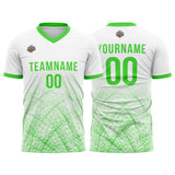 Custom Soccer Jerseys for Men Women Personalized Soccer Uniforms for Adult and Kid White-Neon Green