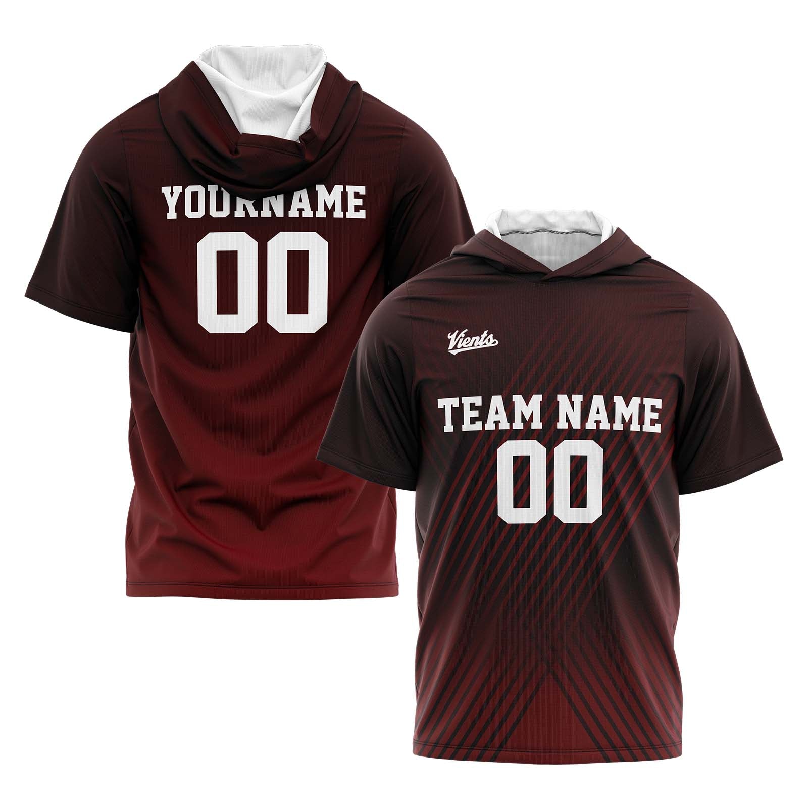 Custom Dark Red Sleeve Hoodies for Men Women Shirts with Hoods Printed Name Logo enthsush