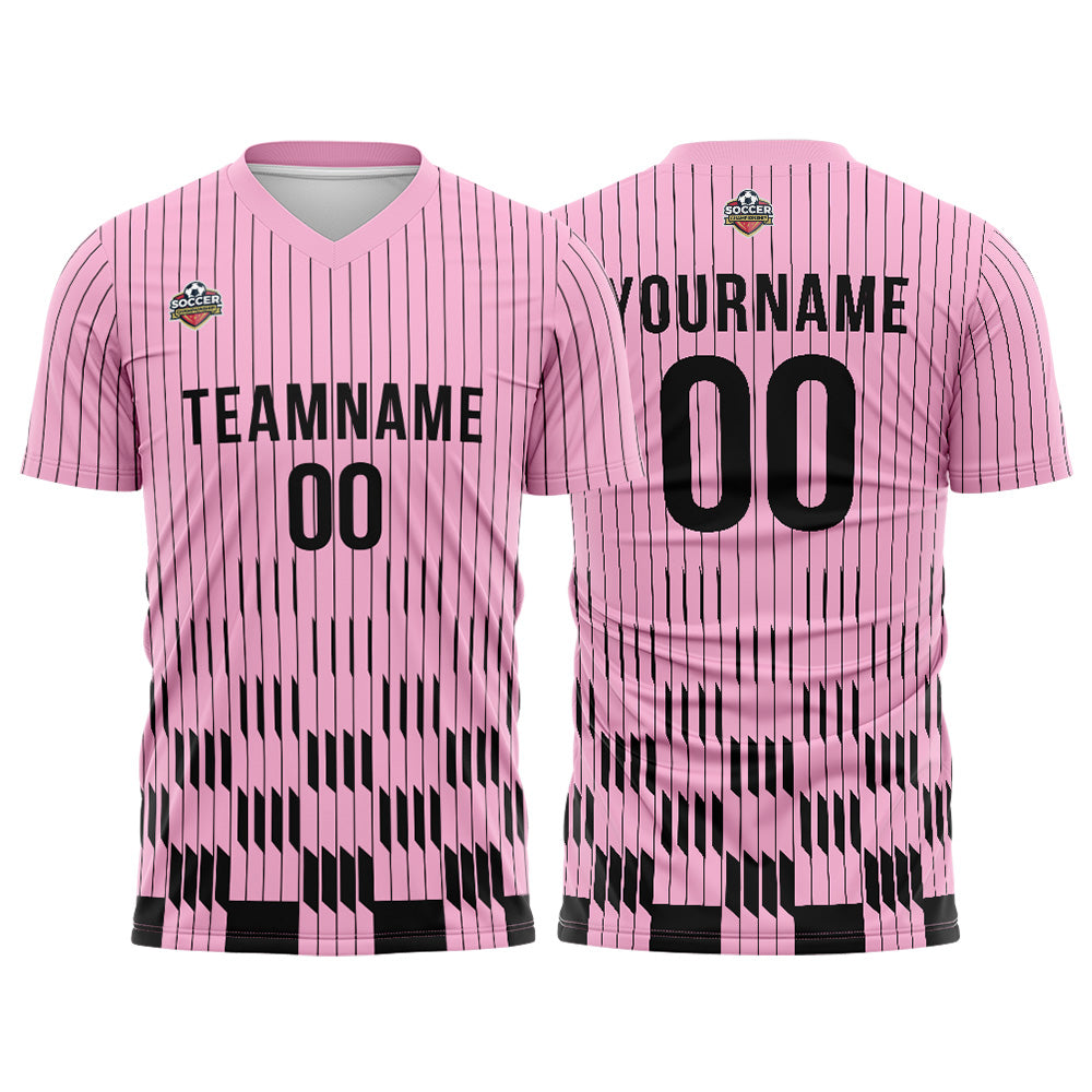 Custom Soccer Jerseys for Men Women Personalized Soccer Uniforms for Adult and Kid Pink-White enthsush