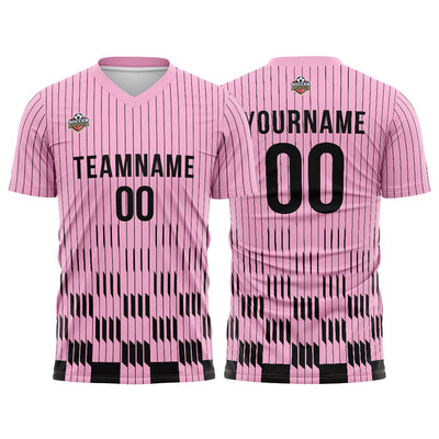 Custom Soccer Jerseys for Men Women Personalized Soccer Uniforms for Adult and Kid Pink-White enthsush