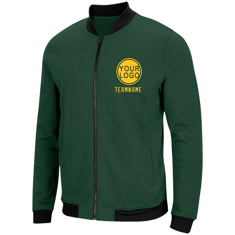 Custom Long Sleeve Windbreaker Jackets Uniform Printed Your Logo Name Number Green-Yellow enthsush