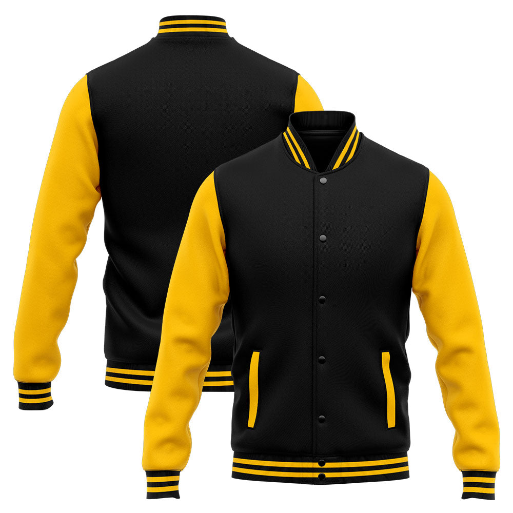 Custom Varsity Jacket Letterman jacket for Men, Women and Youth Yellow Black enthsush