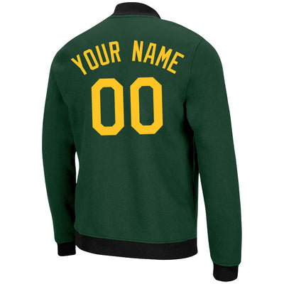 Custom Long Sleeve Windbreaker Jackets Uniform Printed Your Logo Name Number Green-Yellow enthsush