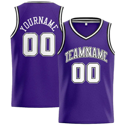 Custom Stitched Basketball Jersey for Men, Women And Kids Purple-White-Black enthsush