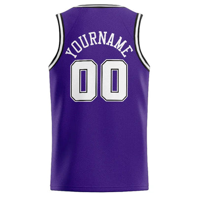 Custom Stitched Basketball Jersey for Men, Women And Kids Purple-White-Black enthsush