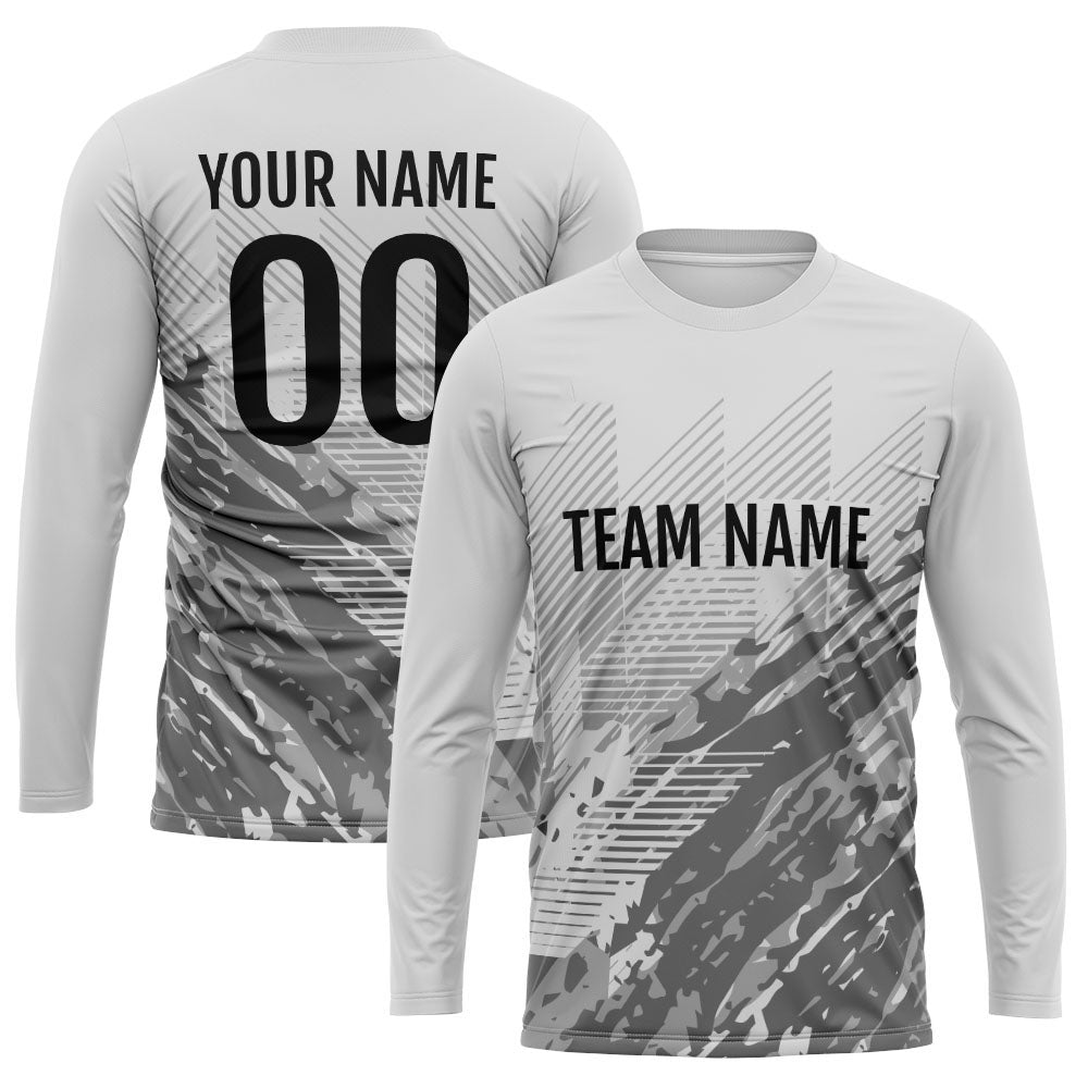 Custom Basketball Soccer Football Shooting Long T-Shirt for Adults and Kids Gray enthsush