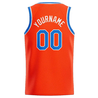 Custom Stitched Basketball Jersey for Men, Women And Kids Orange-Blue-White enthsush
