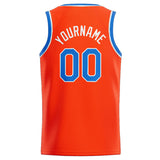 Custom Stitched Basketball Jersey for Men, Women And Kids Orange-Blue-White