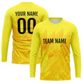 Custom Basketball Soccer Football Shooting Long T-Shirt for Adults and Kids Yellow enthsush