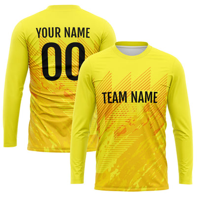 Custom Basketball Soccer Football Shooting Long T-Shirt for Adults and Kids Yellow enthsush