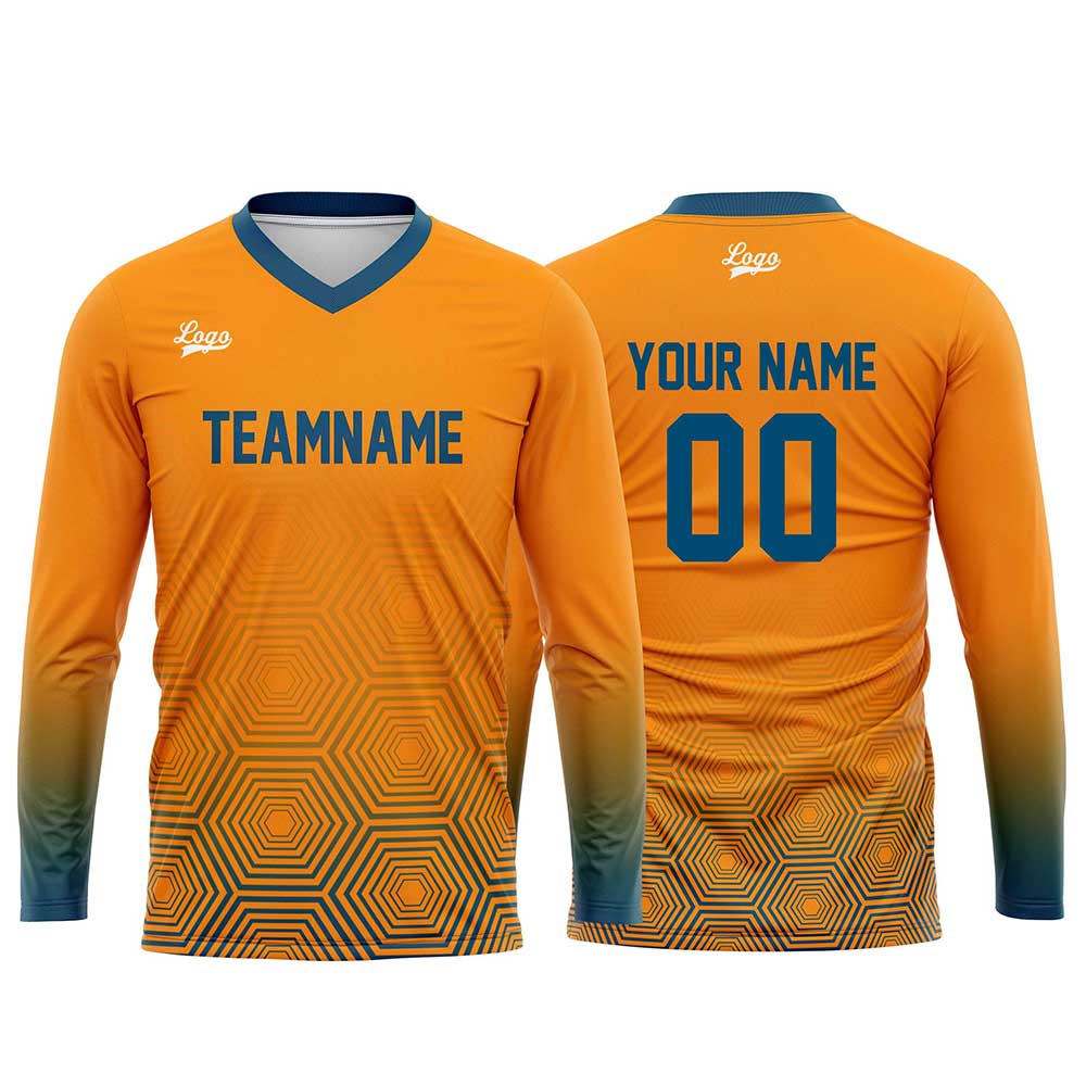 Custom Blue Orange Basketball Soccer Football Shooting Long T-Shirt for Adults and Kids enthsush