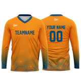 Custom Blue Orange Basketball Soccer Football Shooting Long T-Shirt for Adults and Kids