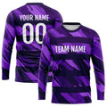 Custom Basketball Soccer Football Shooting Long T-Shirt for Adults and Kids Horizontal bar-Purple enthsush