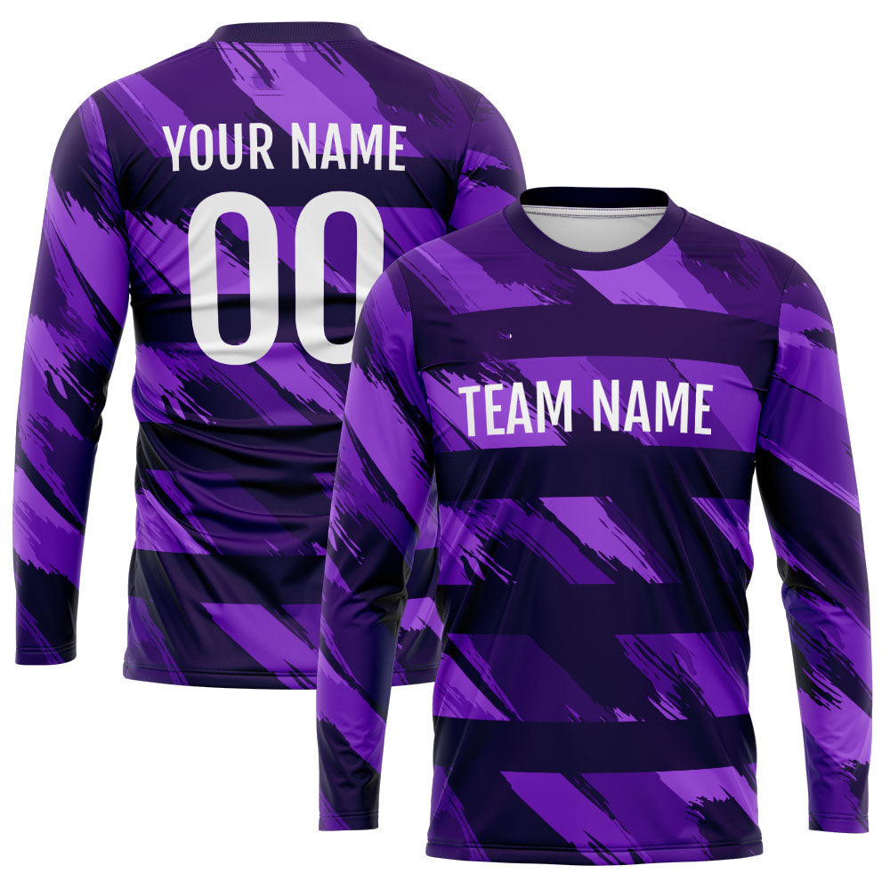 Custom Basketball Soccer Football Shooting Long T-Shirt for Adults and Kids Horizontal bar-Purple enthsush