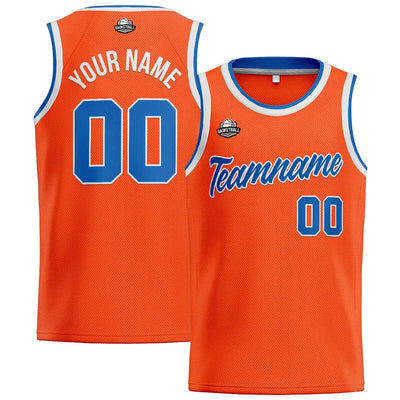 Custom Stitched Basketball Jersey for Men, Women  And Kids Orange-Blue enthsush