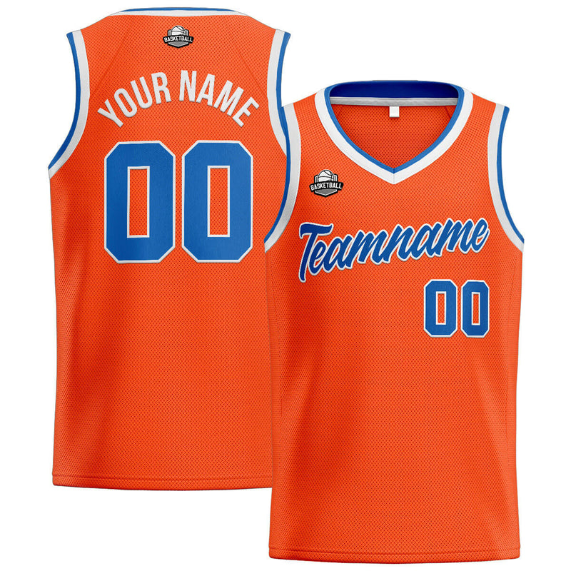 Custom Stitched Basketball Jersey for Men, Women  And Kids Orange-Blue