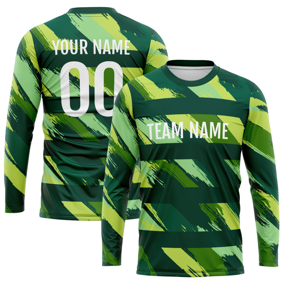 Custom Basketball Soccer Football Shooting Long T-Shirt for Adults and Kids Horizontal bar-Green enthsush