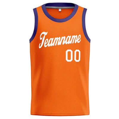 Custom Stitched Basketball Jersey for Men, Women And Kids Orange-White-Purple enthsush