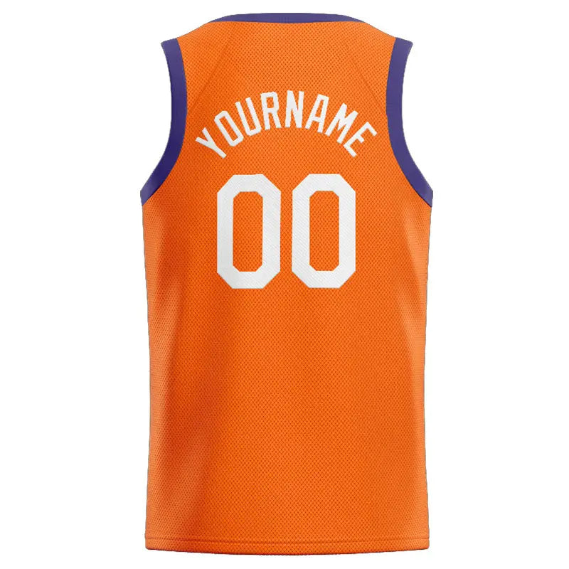 Custom Stitched Basketball Jersey for Men, Women And Kids Orange-White-Purple enthsush