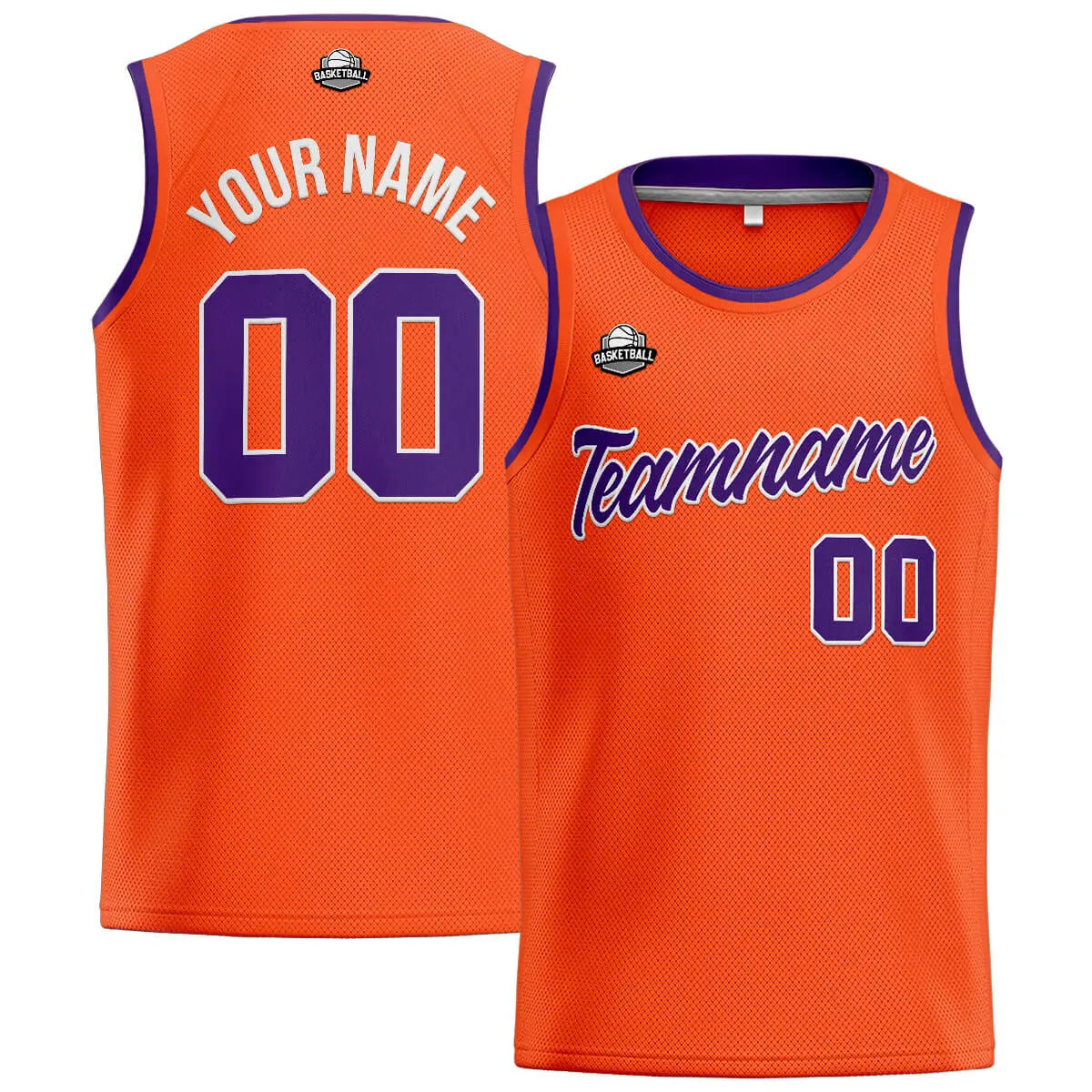 Custom Stitched Basketball Jersey for Men, Women  And Kids Orange-Purple enthsush