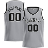 Custom Stitched Basketball Jersey for Men, Women And Kids Gray-Black-White