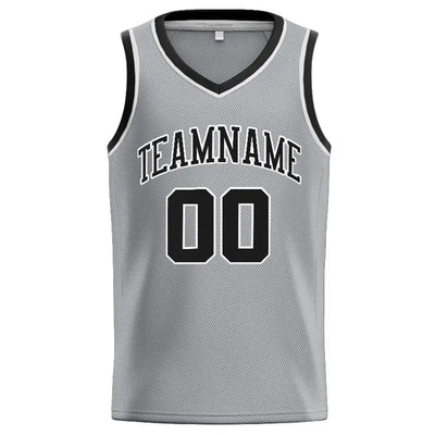 Custom Stitched Basketball Jersey for Men, Women And Kids Gray-Black-White enthsush