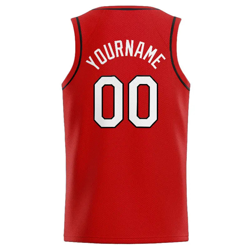 Custom Stitched Basketball Jersey for Men, Women And Kids Red-White-Black enthsush