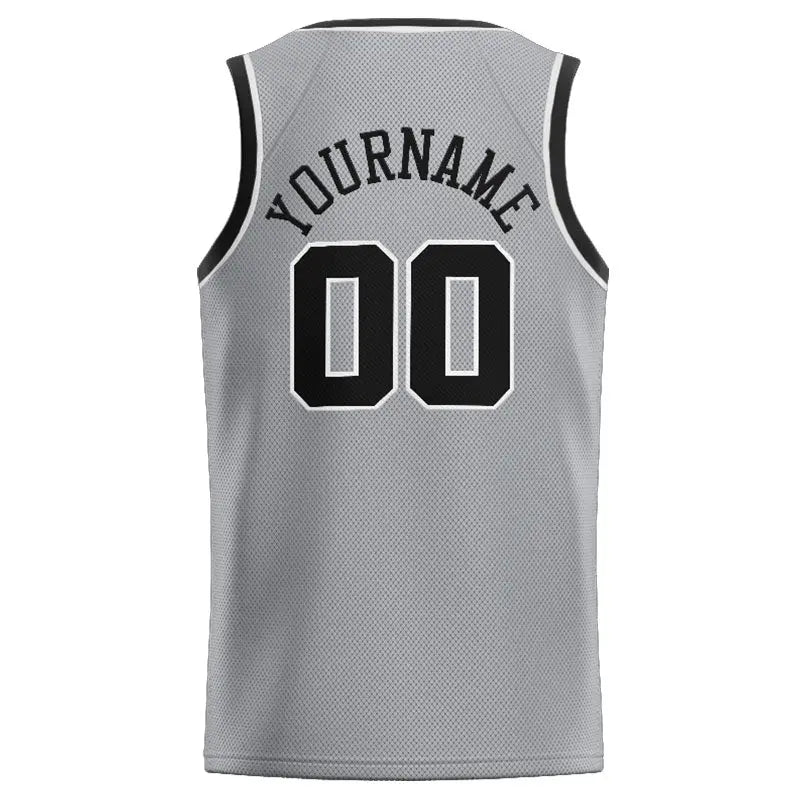 Custom Stitched Basketball Jersey for Men, Women And Kids Gray-Black-White enthsush