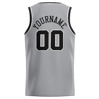 Custom Stitched Basketball Jersey for Men, Women And Kids Gray-Black-White enthsush