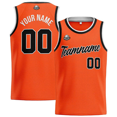 Custom Stitched Basketball Jersey for Men, Women  And Kids Orange-Black enthsush