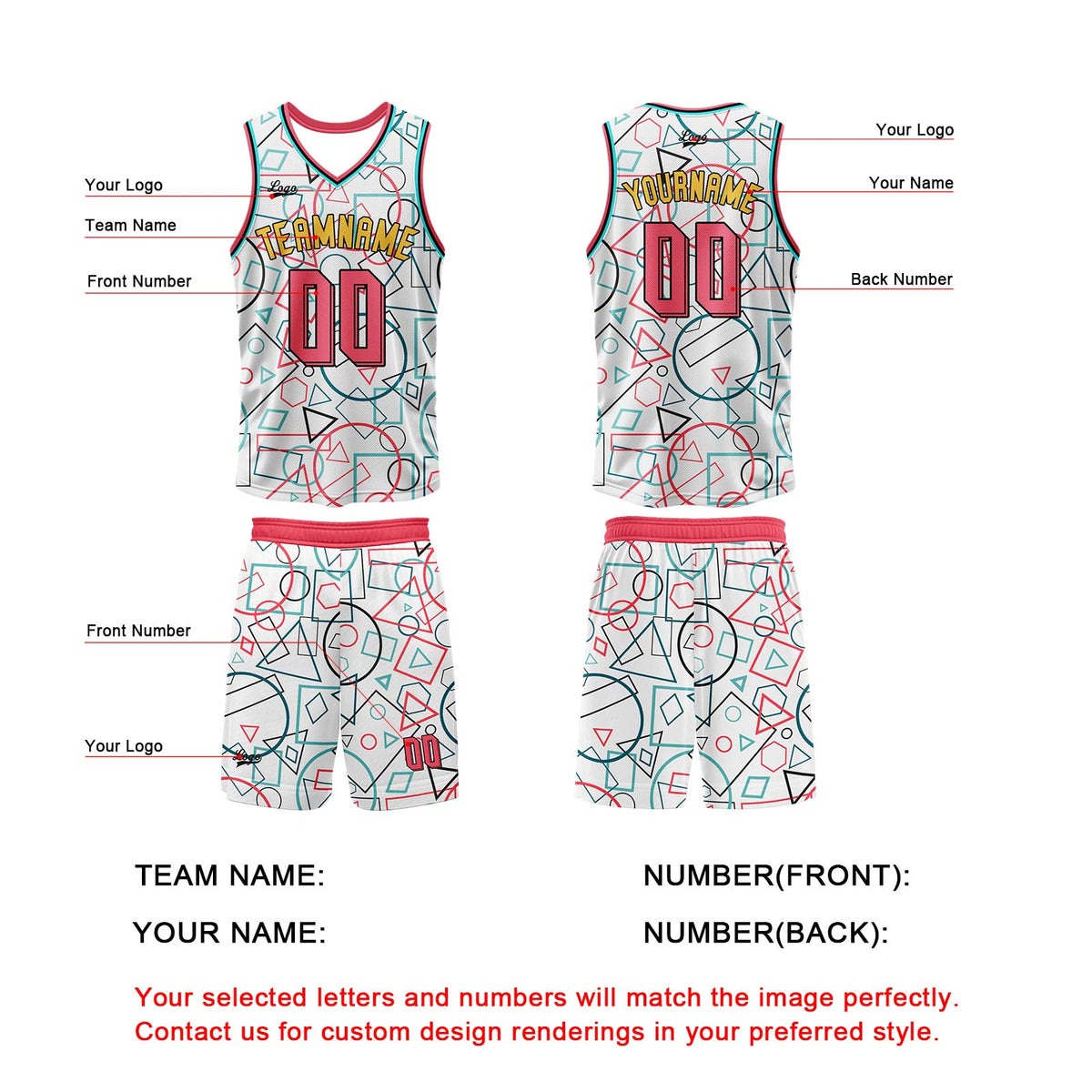 Custom White Pink Basketball Jersey Uniform Suit Printed Your Logo Name Number enthsush