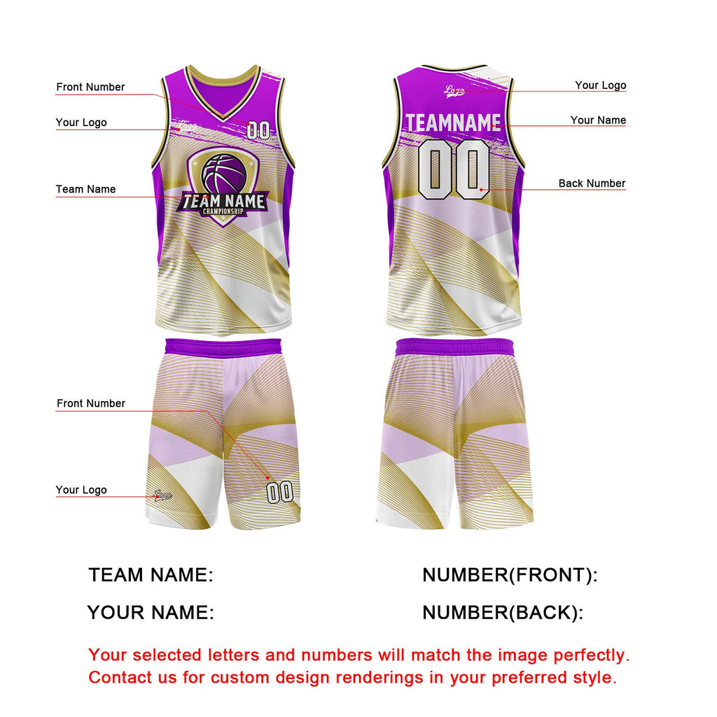 Custom Purple Basketball Jersey Uniform Suit Printed Your Logo Name Number enthsush