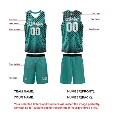 Custom Teal Basketball Jersey Uniform Suit Printed Your Logo Name Number enthsush