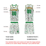 Custom White Green Basketball Jersey Uniform Suit Printed Your Logo Name Number
