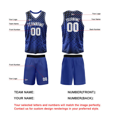 Custom Blue Basketball Jersey Uniform Suit Printed Your Logo Name Number enthsush