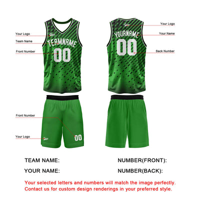 Custom Green Basketball Jersey Uniform Suit Printed Your Logo Name Number enthsush